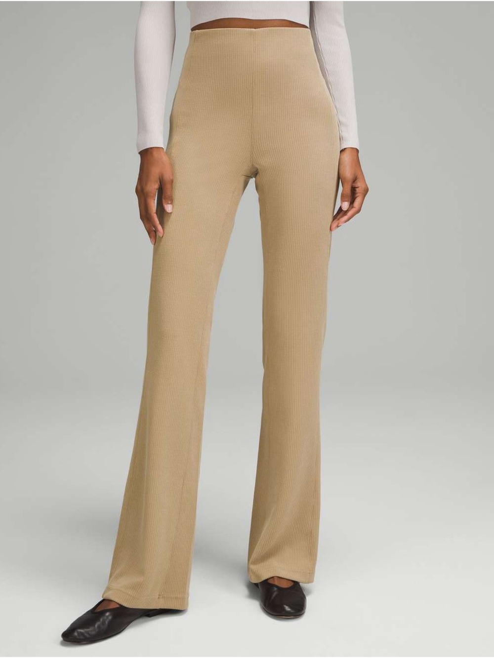 Lululemon Ribbed Softstreme Flared Pant - Filbert Tan